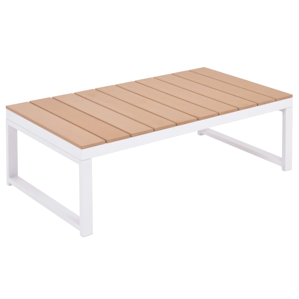 5 Piece Patio Lounge Set with Cushions Aluminum and WPC