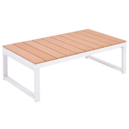 5 Piece Patio Lounge Set with Cushions Aluminum and WPC
