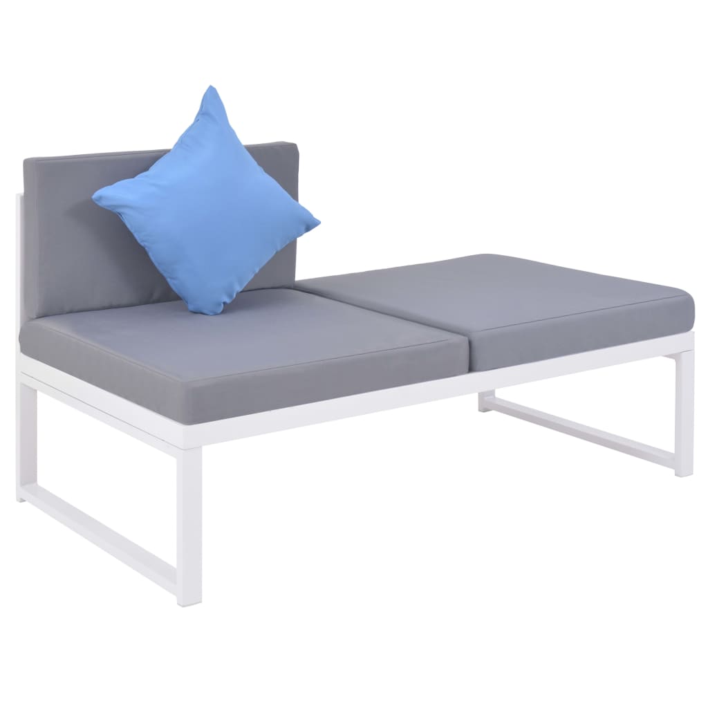 5 Piece Patio Lounge Set with Cushions Aluminum and WPC