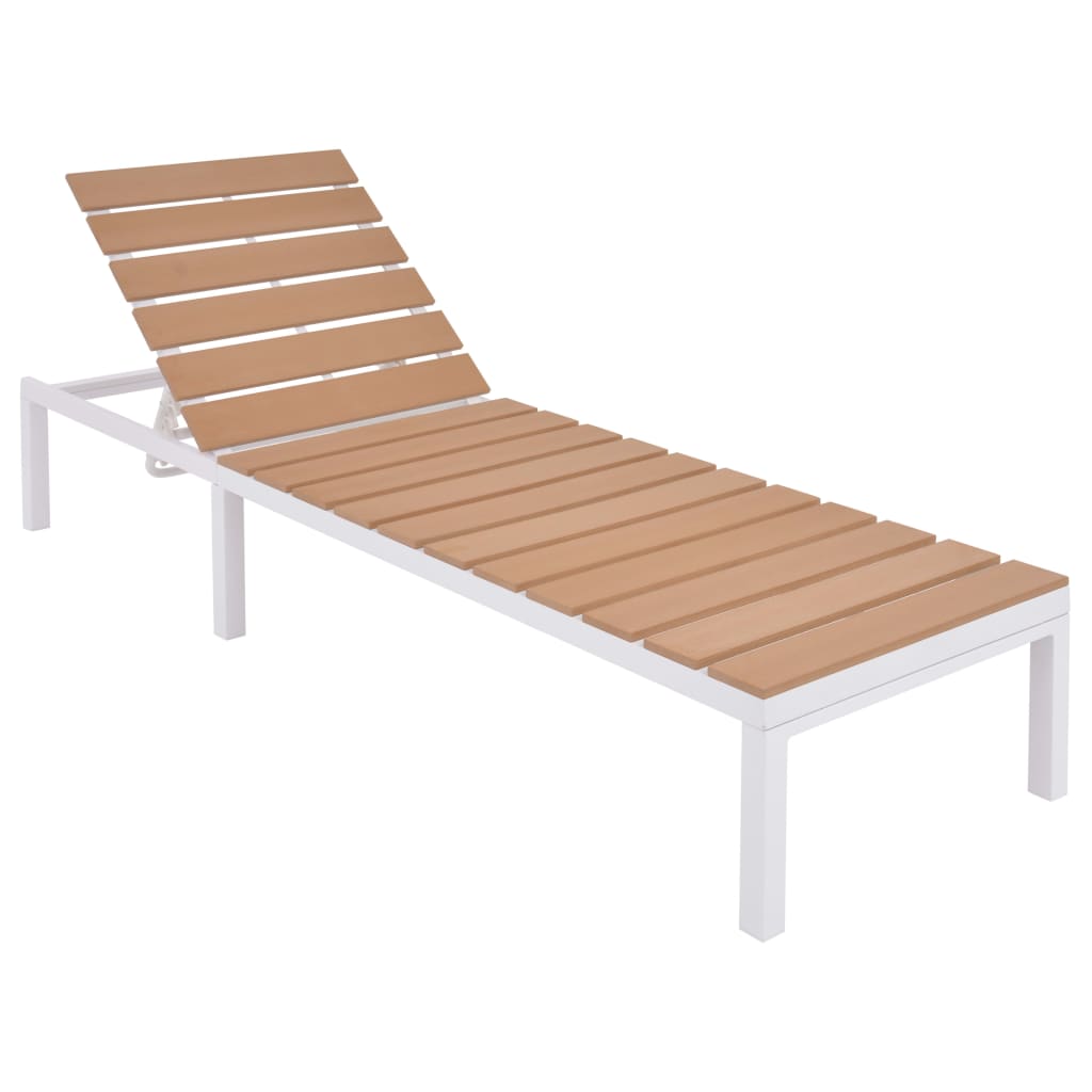 5 Piece Patio Lounge Set with Cushions Aluminum and WPC