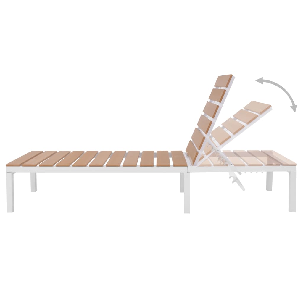 5 Piece Patio Lounge Set with Cushions Aluminum and WPC
