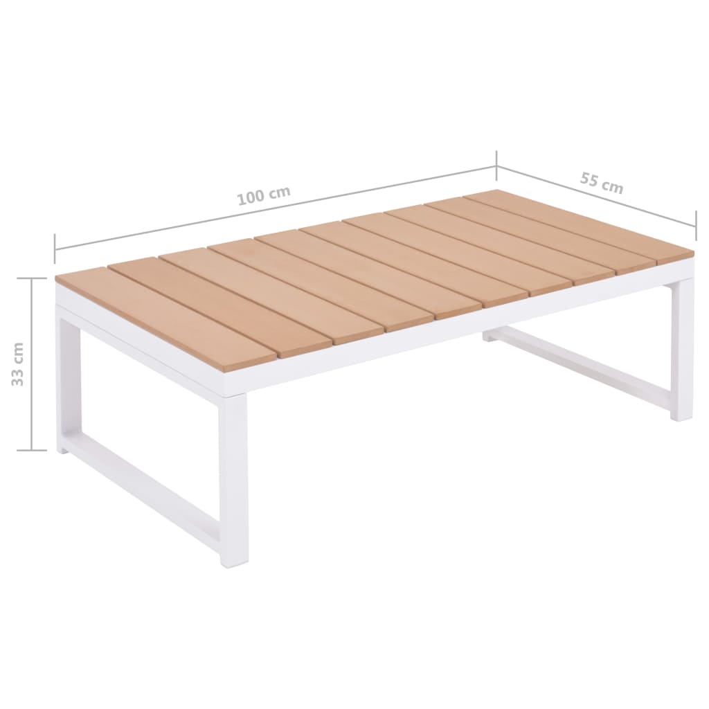 5 Piece Patio Lounge Set with Cushions Aluminum and WPC
