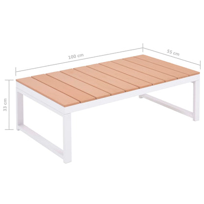 5 Piece Patio Lounge Set with Cushions Aluminum and WPC