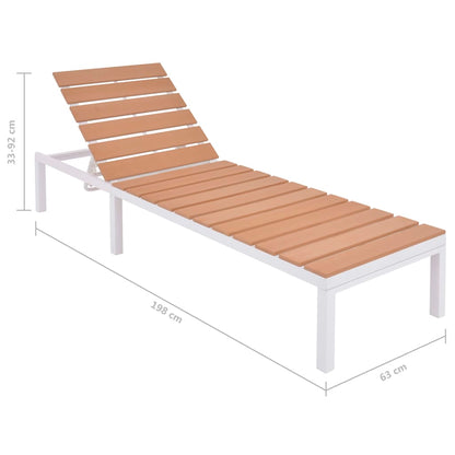 5 Piece Patio Lounge Set with Cushions Aluminum and WPC