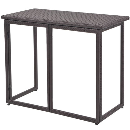 5 Piece Patio Dining Set Steel Poly Rattan Brown