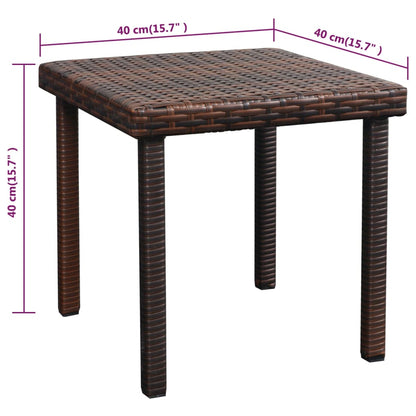 Sun Lounger with Cushion & Table Poly Rattan Brown
