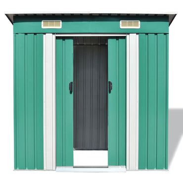 Garden Shed Green Metal