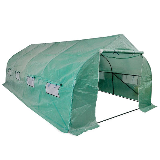 Polytunnel Greenhouse | Green | Tough Steel, Polyethylene | Large