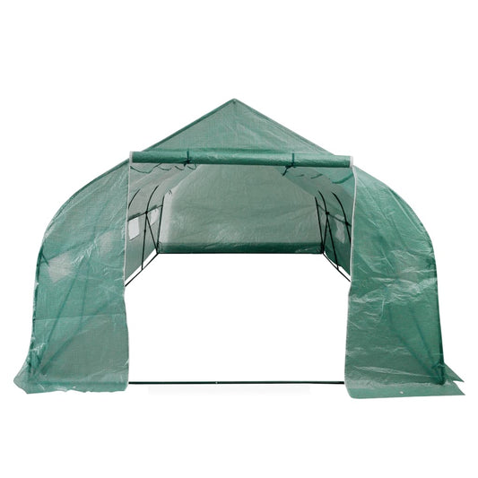 Polytunnel Greenhouse | Green | Tough Steel, Polyethylene | Large