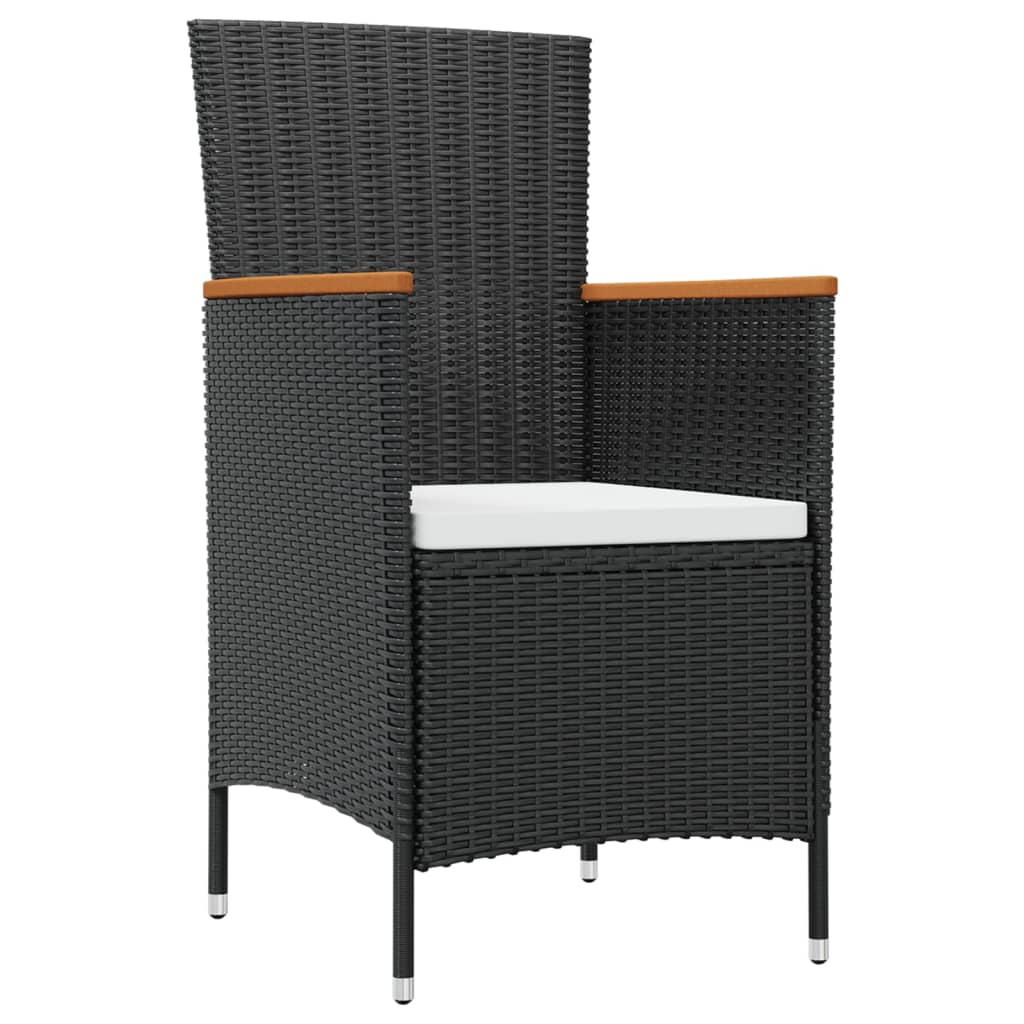 7 Piece Patio Dining Set with Cushions Poly Rattan