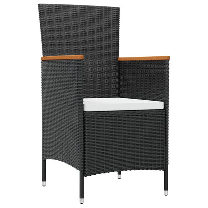 7 Piece Patio Dining Set with Cushions Poly Rattan
