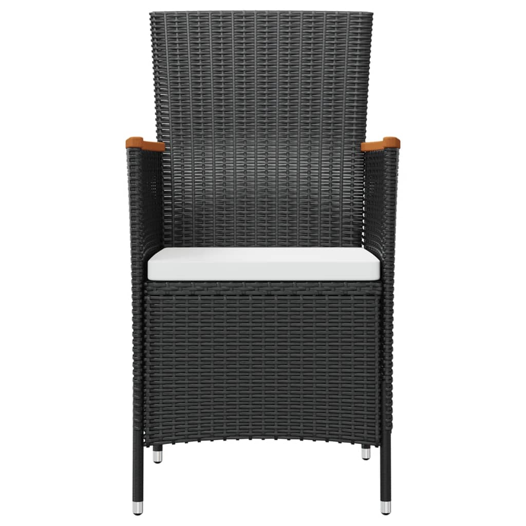 7 Piece Patio Dining Set with Cushions Poly Rattan