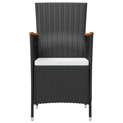 7 Piece Patio Dining Set with Cushions Poly Rattan