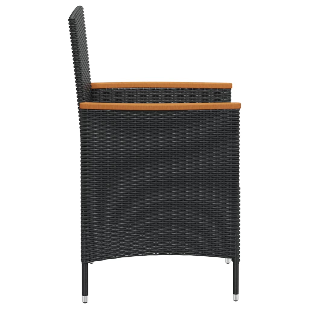 7 Piece Patio Dining Set with Cushions Poly Rattan