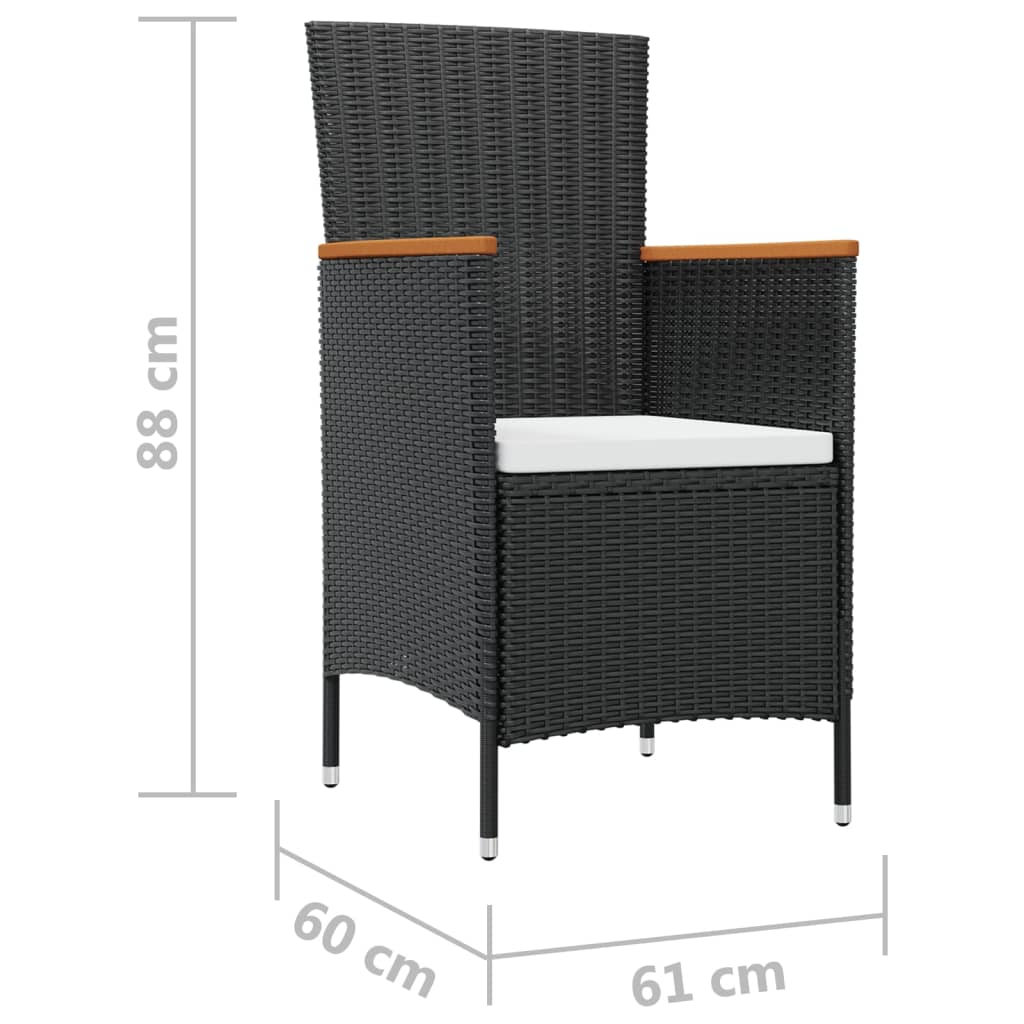 7 Piece Patio Dining Set with Cushions Poly Rattan