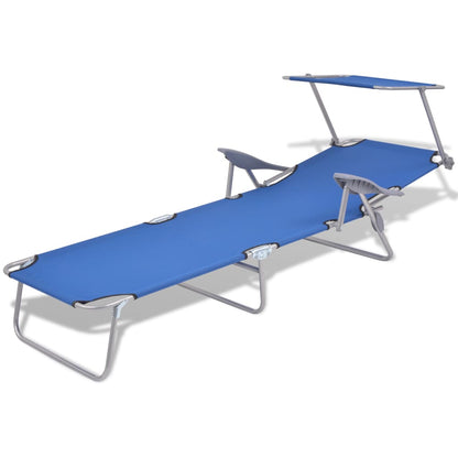 Sun Lounger Steel Blue Powder-coated steel frame, Polyester fabric