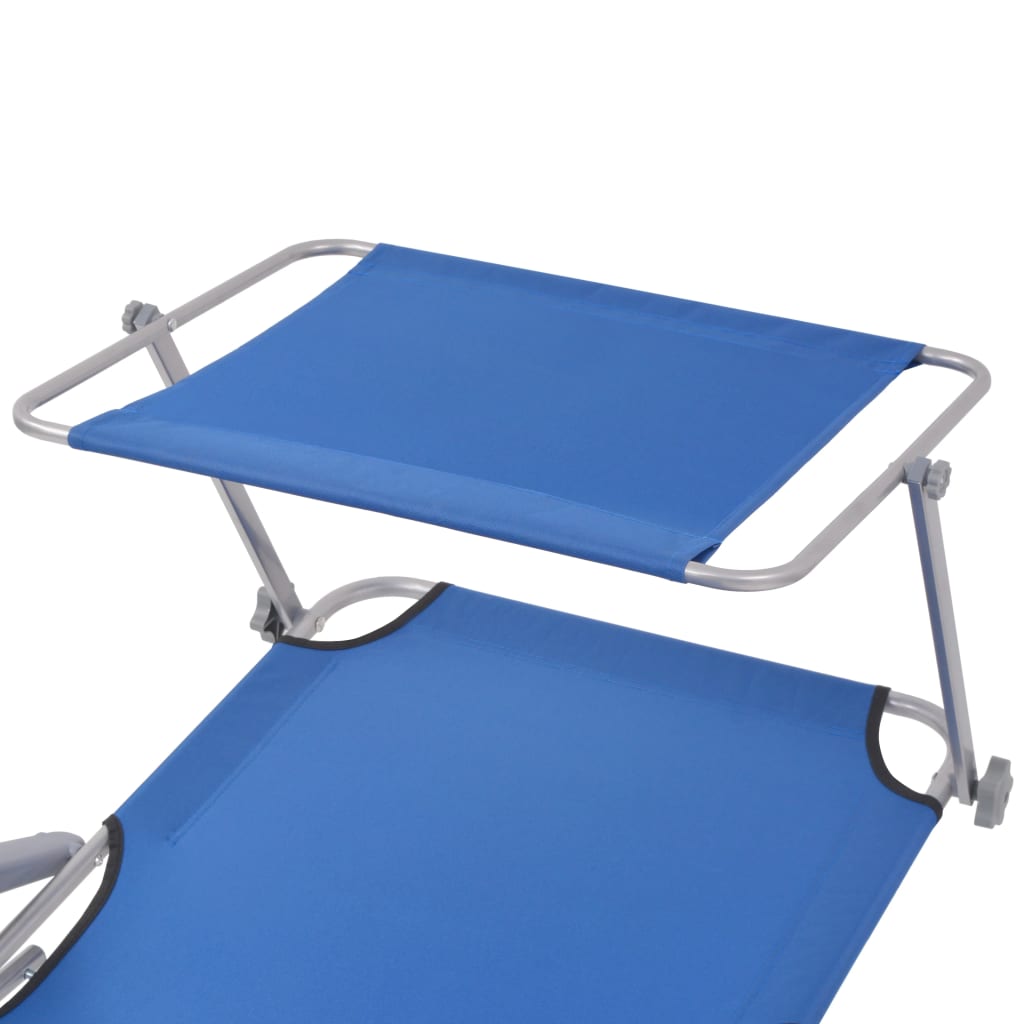 Sun Lounger Steel Blue Powder-coated steel frame, Polyester fabric