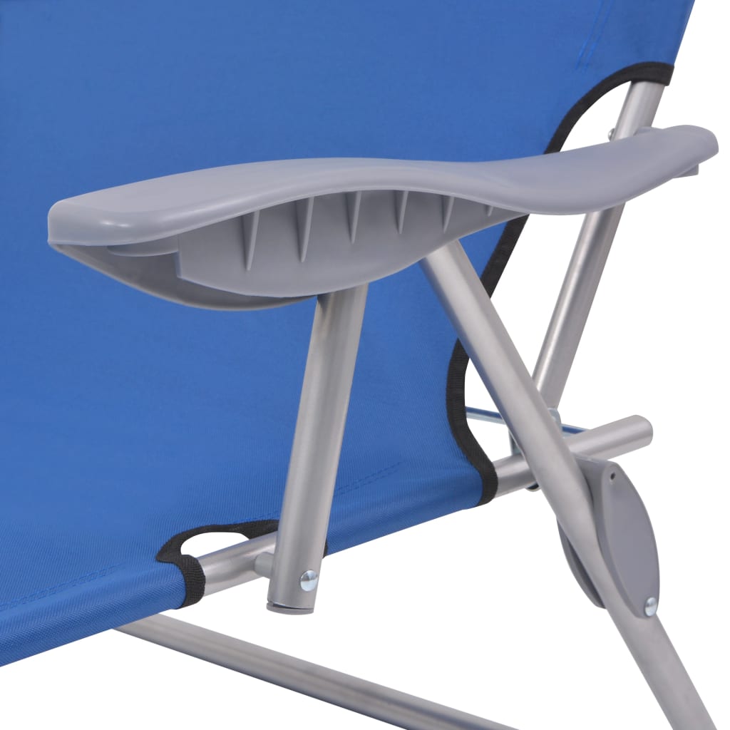 Sun Lounger Steel Blue Powder-coated steel frame, Polyester fabric