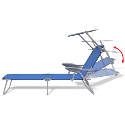 Sun Lounger Steel Blue Powder-coated steel frame, Polyester fabric
