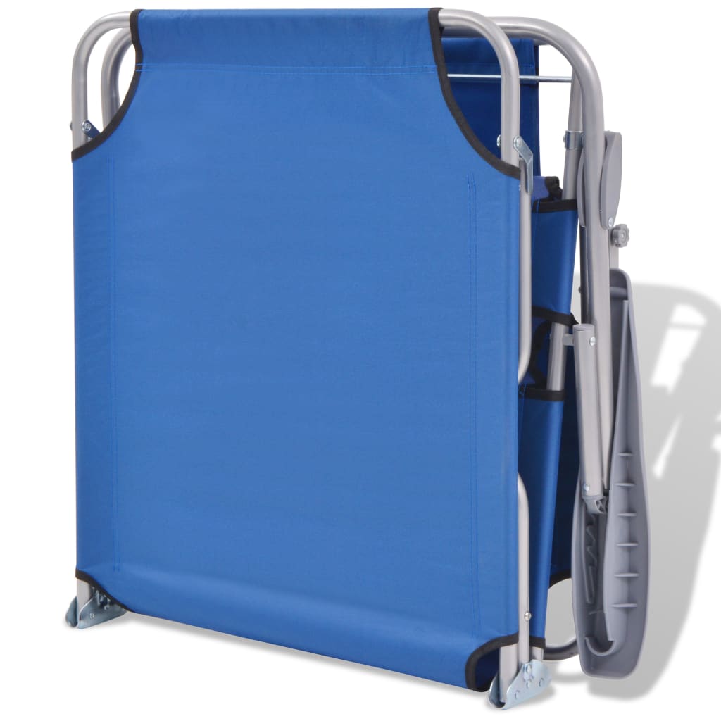 Sun Lounger Steel Blue Powder-coated steel frame, Polyester fabric