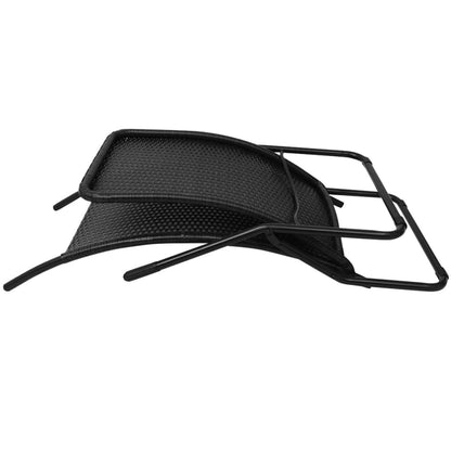 Sun Lounger Black PE rattan, Powder-coated steel Standard