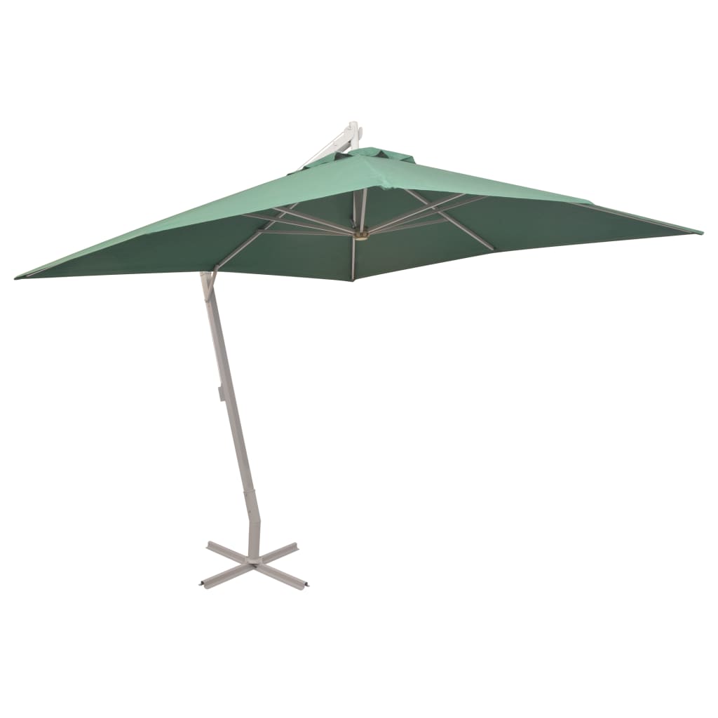 Hanging Parasol | Green | Polyester Fabric | Large | Height-Adjustable