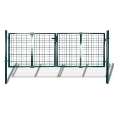 Fence Gate Steel 120.5"x59.1" Green