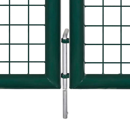 Fence Gate Steel 300x125 cm Green