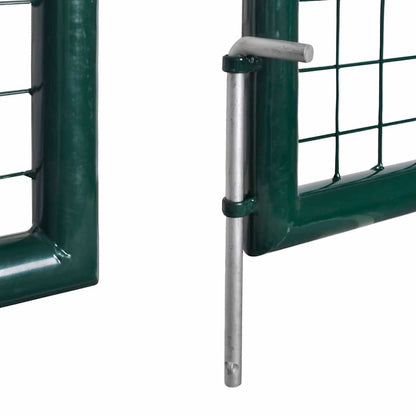Fence Gate Steel 300x125 cm Green