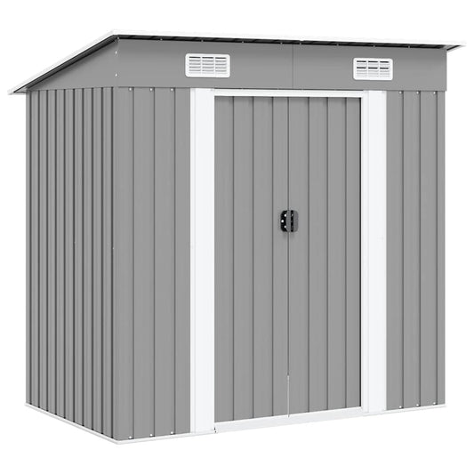 Garden Shed | Grey | Galvanised steel | 190x124x181 cm | Garden Shed