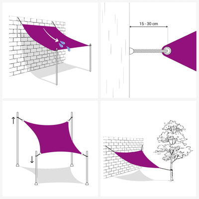 Sunshade Sail HDPE Triangular 3.6x3.6x3.6 m White
