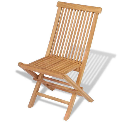 Folding Chair | Set of 4 | Natural Teak | Solid Teak Wood | Standard