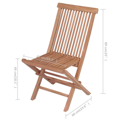 Folding Chair | Set of 4 | Natural Teak | Solid Teak Wood | Standard
