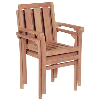 Stackable Chair | Set of 2 | Warm Teak | Teak wood | Standard | Stackable