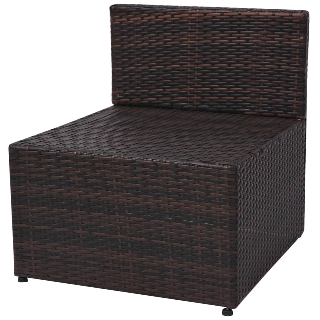 Patio Sofa Set 13 Pieces Poly Rattan Brown