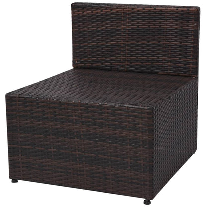 Patio Sofa Set 13 Pieces Poly Rattan Brown