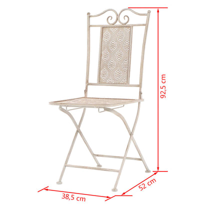 3 Piece Bistro Set Steel White