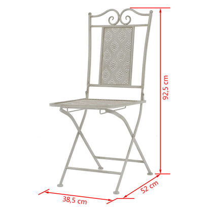 3 Piece Bistro Set Steel Grey