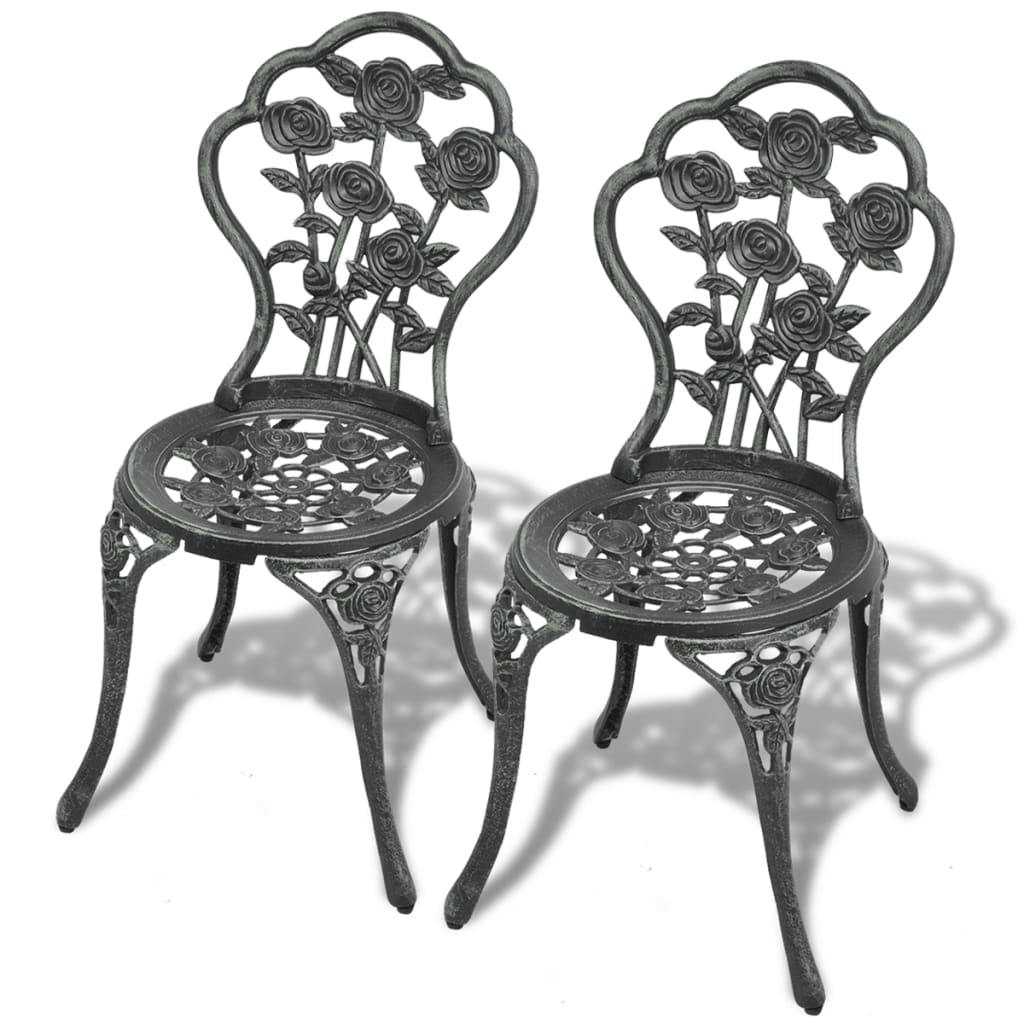 Garden Chair |  Set of 2 | Green | Cast aluminium, cast iron | Standard