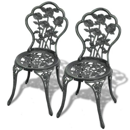 Bistro Chairs 2 pcs Cast Aluminium Green