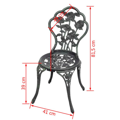 Garden Chair |  Set of 2 | Green | Cast aluminium, cast iron | Standard