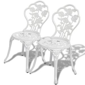 Bistro Chairs 2 pcs Cast Aluminium White