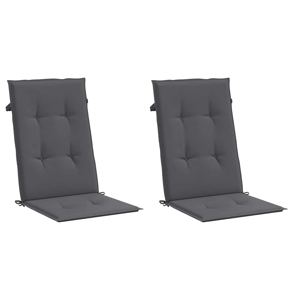 Garden Highback Chair Cushions 2 pcs Anthracite 47.2"x19.7"x0.8" Fabric