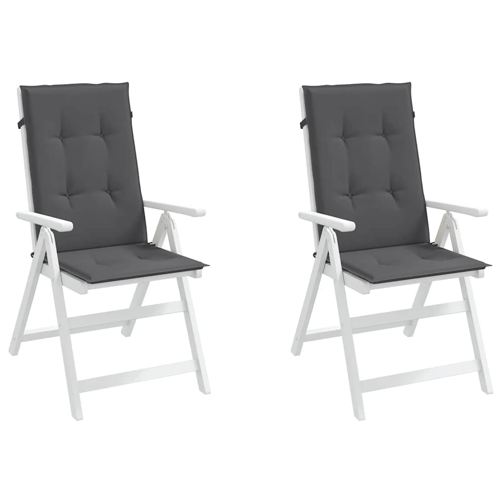 Garden Highback Chair Cushions 2 pcs Anthracite 47.2"x19.7"x0.8" Fabric