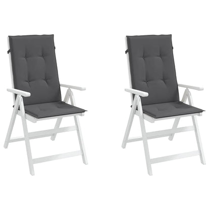 Garden Highback Chair Cushions 2 pcs Anthracite 47.2"x19.7"x0.8" Fabric