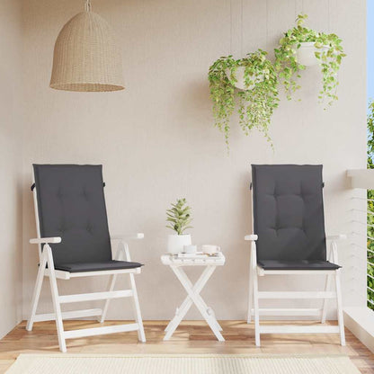 Garden Highback Chair Cushions 2 pcs Anthracite 47.2"x19.7"x0.8" Fabric