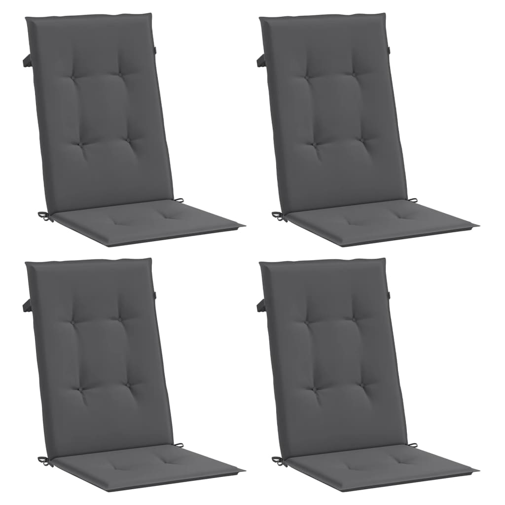 Garden Highback Chair Cushions 4 pcs Anthracite 47.2"x19.7"x1.2" Fabric