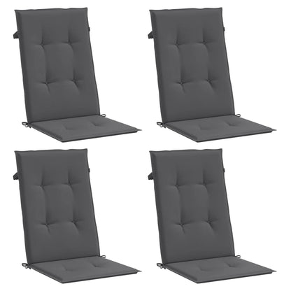 Garden Highback Chair Cushions 4 pcs Anthracite 47.2"x19.7"x1.2" Fabric