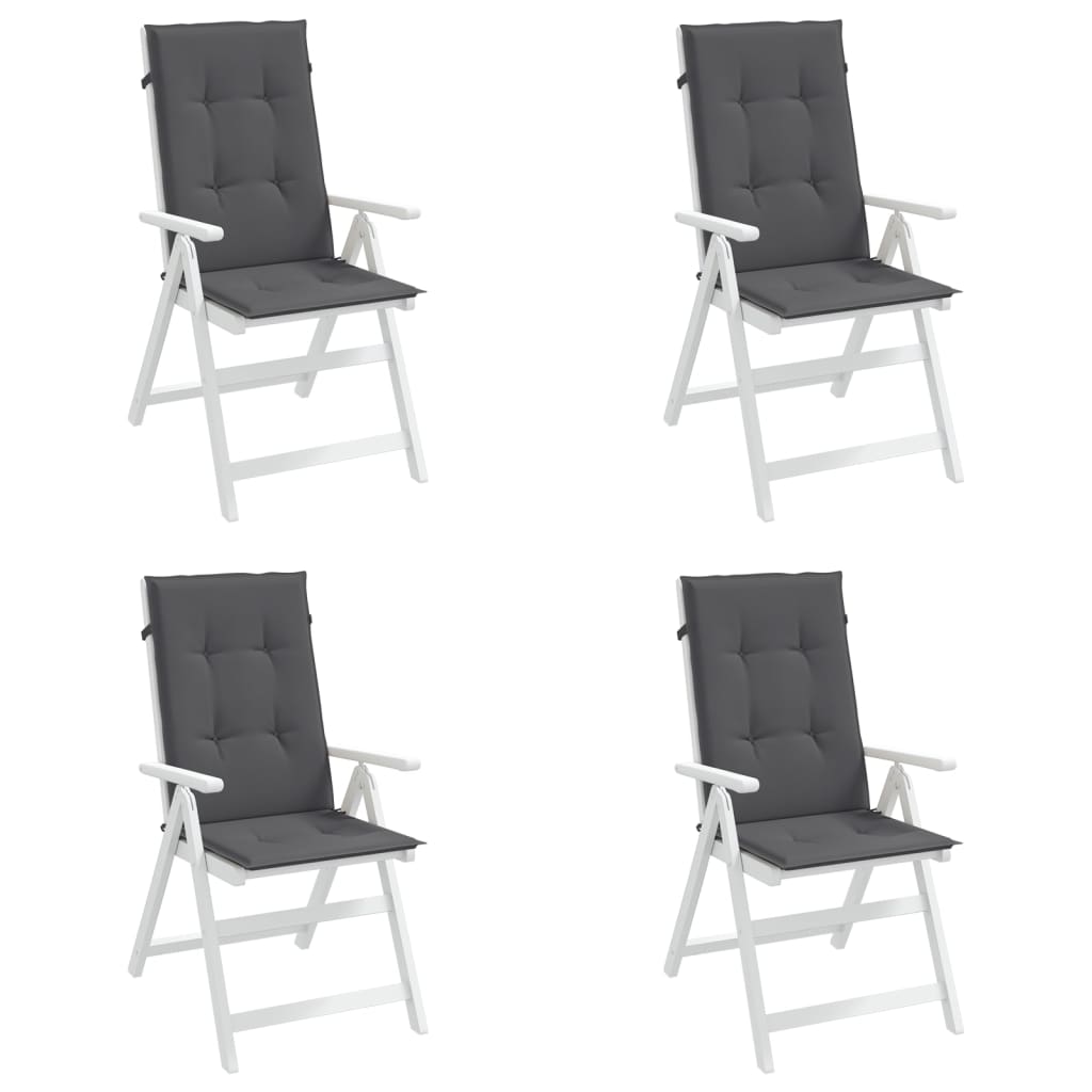 Garden Highback Chair Cushions 4 pcs Anthracite 47.2"x19.7"x1.2" Fabric