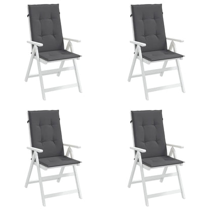 Garden Highback Chair Cushions 4 pcs Anthracite 47.2"x19.7"x1.2" Fabric